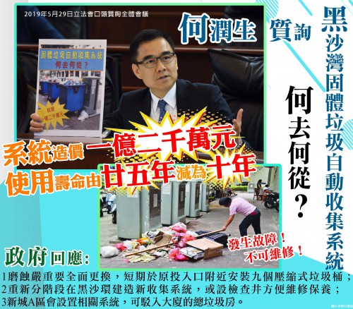 2019.05.31何潤生質詢黑沙灣固體垃圾自動收集系統何去何從❓