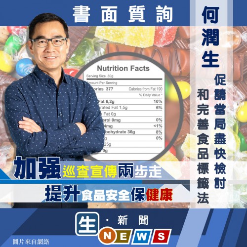 2019.09.03何潤生促請當局盡快檢討和完善食品標籤法