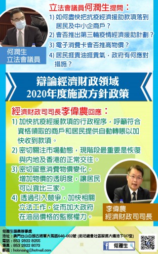 2020年施政報告－－辯論經濟財政領域
