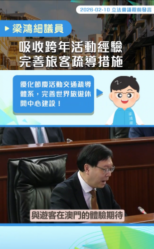 2026.02.10【議程前發言】梁鴻細議員吸收跨年活動 完善旅客疏導措施