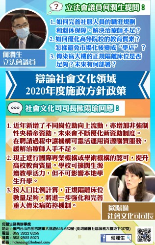 2020年施政報告 ─ 辯論社會文化領域
