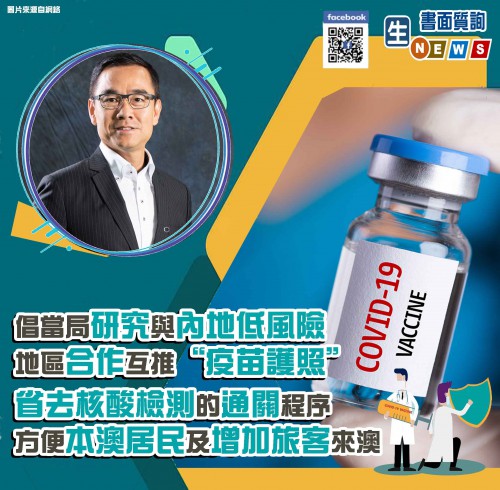 生NEWS2021.05.12倡當局研究與內地低風險地區合作互推疫苗護照