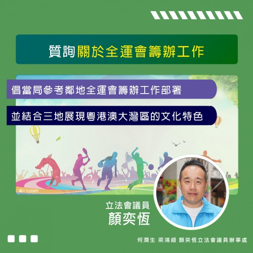 2023.10.14恆之書質-質詢關於全運會籌辦工作